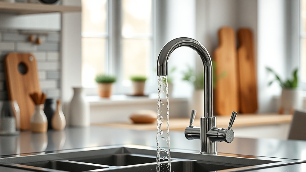 Vergleich Wasserstrahl mit und ohne Perlator an einem Küchenwasserhahn